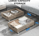 Under Bed Storage with Wheels, 2-Pack Under Bed Shoe Storage Organizer Drawer, Composite Wood Organizer for Shoes Clothes Containers in Bedroom for Clothes,Shoes(Grey) by CozyNest Decor