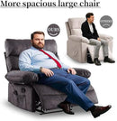 Oversized Recliner Chair Extra Wide Large Recliner for Adults 350lbs with Lumbar Support Pillow Nursery Chair Living Room (Manual, GREY-6002) by CozyNest Decor