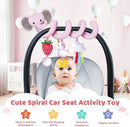 Stuffed Spiral Car Seat Toys for Baby Girls 0-6 Months, Perfect Newborn Gifts for Girls Essentials, Cute Pink Elephant Plush Items by TinyTreasures Baby Boutique