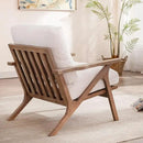 HNY Mid Century Modern Accent Chairs Set of 2, Farmhouse Linen Upholstered Armchair for Living Room, Bedroom, 23'' Seat Wide Retro Leisure Reading Chair Slipper Chair with Wood Frame, White by CozyNest Decor