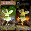 Garden Flower Fairy Statue Decor-Solar Outdoor Fairy Statues-Garden Fairy Outdoor Snail,Bird Figurines Decoration for Outside Patio Lawn Yard,Fairies Ornaments Gifts,Tall 8.4 Inches by GreenHaven Gardens