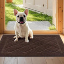JSEI Dirt Trapper Door Mat 20"x32", Non-Slip Washable Entryway Mats, Dog Door Mat, Stain Resistant and Absorbent Floor Mats, Low Profile Welcome Mat for Front Back Door, Brown by CozyNest Decor