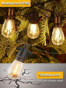 Svater Outdoor String Lights 100 FT, Patio Light for Outside with Shatterproof Bulbs, Waterproof LED Hanging Lights for Cafe Backyard Bistro Party, Warm White by GreenHaven Gardens