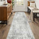 Washable Area Rugs 2'x10' Non-Slip Modern Abstract Soft for Living Room Entryway Bedroom Nursery, Print Pattern, Gray White Grey by TinyTreasures Baby Boutique