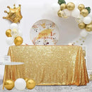 SquarePie Sequin Tablecloth 60 x 102 Inch Gold Sparkly Table Linen for Wedding Party by CozyNest Decor