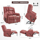 Dual Motor Power Lift Recliner Chair with Massage and Heat for Elderly People, Infinite Position, Burgundy Recliner Chair, Chenille Fabric Lift Chair by CozyNest Decor