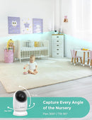 NovaView Video Baby Monitor with 2 Cameras - 5” 1080P HD Screen, Ultra-Low Radiation, 5000mAh Battery, Night Vision, Real-Time/VOX, 2X/4X Zoom, Pan & Tilt, 1000ft Range, 2-Way Audio, No WiFi by TinyTreasures Baby Boutique