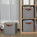 HNZIGE Shelf Storage Cubes Bins for Organizing, Set of 4, Cabby Fabric Cube 11x11 Closet Organizer with Handles (Gray) by TinyTreasures Baby Boutique