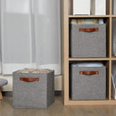 HNZIGE Shelf Storage Cubes Bins for Organizing, Set of 4, Cabby Fabric Cube 11x11 Closet Organizer with Handles (Gray) by CozyNest Decor