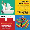 Big Blocks for Kids Ages 4-8 — Indoor & Outdoor Blocks Kids Games — White Large Building Blocks - 48 pc by TinyTreasures Baby Boutique