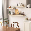 Light Wood Floating Shelves 48 Inch, 8 in Deep Single Book Shelf Floating for Wall Mounted, Heavy Duty Shelf Hold 100 lbs, Unfinished Wall Shelves for Bathroom, Living Room, Kitchen, Bedroom, Office by CozyNest Decor