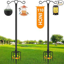 Double Shepherds Hook for Outdoor with 5 Prong Base 110 Inch Heavy Duty Two Sided Bird Feeder Pole for Hanging Lantern,Hummingbird Feeder,Lightweight Plant,Shepherds Hook for Bird Feeders for Outside by GreenHaven Gardens