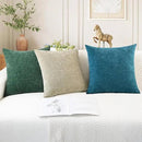 CaliTime Throw Pillow Covers Decorative 18 X 18 Inches Pack of 4 Cozy Chenille Cushion Cases for Couch Sofa Bed Living Room Home Ocean Blue by CozyNest Decor