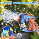 EagleStone 2 Bubble Guns for Toddlers, Kids Bubble Machine Gun, Twist Knob, LED Lights,2 Refill Solutions,10 Concentrate Bubble Blaster for Party Favor, Summer, Outdoor, Easter Basket, Birthday Gift by TinyTreasures Baby Boutique