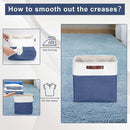 13x13 Cube Storage Bins, Collapsible Fabric Storage Box, 4 Pack Closet Baskets with Handles for Organizing, Shelf, Toys, Clothes, Home, Office, Nursery (NavyBlue&White) by CozyNest Decor