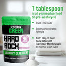 Rockin' Green Hard Rock Laundry Detergent for Hard Water (90 Loads), Plant based, Natural Laundry Detergent Powder, Biodegradable Odor Fighter, Safe for Sensitive Skin, 45 oz (Lavender Mint Revival) by TinyTreasures Baby Boutique