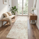 Runner Rug for Hallways Kitchen 2'6"x8' Washable, Non Slip Carpet 8ft Area Rugs Entryway Rubber Backed 8 Feet Neutral Abstract Modern Low Pile Indoor Beige by TinyTreasures Baby Boutique