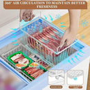 Freezer Organizer Bins ，Upgraded Bottom Leak-Proof net，4 Pack，Encryption and Hardening ，Deep Freezer Organizer Bins for 5 to 7 Cu.FT Small Chest Freezer， Easy Get Bottom Foods（white） by CozyNest Decor