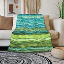 HGOD DESIGNS Watercolor Stripped Waves Blanket for Women, Lightweight Soft Fleece Flannel Throw Blanket Blue and Green Sofa Couch Living Room 40x50 Inch by CozyNest Decor