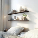 48 Inch Floating Shelves for Wall Rustic Brown Wood Wall Shelves for Bedroom Set of 4 by CozyNest Decor