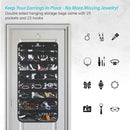 Freegrace Hanging Jewelry Organizer Revolving Hanger - Secure Zipper Closure - 25 Pockets,23 Hooks - Foldable Storage & Display Solution - for All Jewelry & Bijoux (Black) by CozyNest Decor