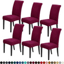 Joccun Chair Covers for Dining Room Set of 6,Dining Chair Slipcovers Stretch Dining Room Chair Covers Seat Protector,Washable Parsons Chair Cover for Home,Banquet(Wine Red,6 Pack) by CozyNest Decor