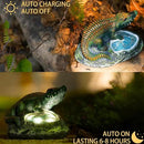 Garden Statue Crocodile,Solar Crocodile Decor for Outdoor,Resin Crocodiles Figurine with Solar Light for Patio,Balcony,Yard,Lawn Ornament,Perfect Garden Gift by GreenHaven Gardens