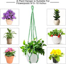 Augshy Macrame Plant Hangers Green Hanging Planters for Indoor Outdoor Home Decor, Hanging Plant Holder No Tassels Set of 2 with 4 Hooks by GreenHaven Gardens