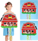 WERNNSAI Red Farm Animal Piñata - Farm Baby Shower Decorations Animal Pinata Party Game for Kids Birthday Celebrations Milk Farm Party Favor Supply with Bat Blindfold by TinyTreasures Baby Boutique