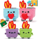 Crochet Kit for Beginners - 4PCS Dumpster Fire Complete Crochet Starter Kit with Step-by-Step Video Tutorials, Beginner Crochet Kits for Adults Kids Women, Funny Crochet Gifts by TinyTreasures Baby Boutique