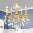 French K9 Crystal Maria Theresa Chandeliers, Luxury Vintage Pendant Light Fixture for Dining Room, Living Room, D17.7*H25~72 inch (Adjustable), Clear Crystal & Brass Finish Frame by CozyNest Decor
