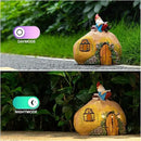 mopha Garden House Statues, Funny Gnome Fairy Garden Lights Figurine,Resin Solar Powered Outdoor Decor Patio Yard Lawn Ornament Decoration by GreenHaven Gardens