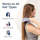 Crave Naturals Glide Thru Detangler Brush - Curly Hair Brush for Women and Kids - Wet and Dry Comb for Adults - Soft Flexible Bristles for Gentle Use - Styling Tool for Curls - Blue Cheetah by TinyTreasures Baby Boutique