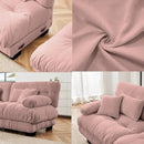 Loveseat Modular Sectional Sofa, U Shaped Couch with Ottoman, Cloud Couch Sectional Couch Home Sofa Living Room Oversized Couch Deep Seat Couch with Round Bolster Armrests 4 Pillows(Pink) by CozyNest Decor
