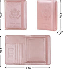 Melsbrinna Rfid Passport Holder for Travel women/Men, Cute Passport Wallet Rfid Blocking Card Slots, Rfid Passport Cover/CaseTravel Wallet, Passport Book Holder (1, Pink2) by TinyTreasures Baby Boutique