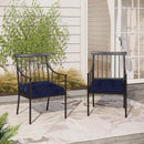 Aoodor 19" x 19" x 5" Tufted Outdoor Chair Cushions, Water Resistant & Fade Resistant Polyester Dining Chair Pads with 2 Straps for Patio Furniture, Set of 4 by GreenHaven Gardens