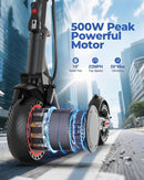 Electric Scooter, 500W Powerful Motor, 19-31 Miles Range, 10" Tires, 22Mph Max Speed, Commuting Electric Scooter with Cruise Control, Foldable E-Scooter with Dual Braking System for Adults and Teens by TinyTreasures Baby Boutique