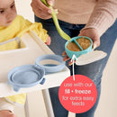 b.box Fill + Feed (Lullaby Blue) | Reusable Baby Food Pouch | For Babies & Toddlers 4m+ | Silicone/Nylon Pouch, BPA-Free Lid | Dishwasher & Microwave Safe | 110mL (3.7oz, ½ Cup) Capacity by TinyTreasures Baby Boutique