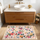 Floral 2x3 Area Rug Machine Washable Soft Print Boho Carpet Non Slip Doormat Low Pile Flower Area Rugs for Living Room Bedroom Nursery Kitchen Dining Room Indoor-Pink by TinyTreasures Baby Boutique