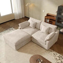 JACH Sectional Couches for Living Room, Cloud Sectional Couch with Deep Seat, Love Seat Modular Sofa with Chaise Ottoman, Covers Removeable & Washable, Sofas Furniture for Living Room, Khaki by CozyNest Decor
