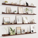 Picture Ledge Shelf for Wall, Floating Shelves Set of 4, 48 Inch Long Nursery Book Shelves for Toys Storage, Kids Bookshelf Wall Mounted for Books Photo Frames, Walnut by TinyTreasures Baby Boutique