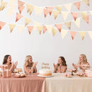 Rose Gold Champagne Gold Beige Party Decorations Metallic Fabric Triangle Flag Pennant Banner Garland Bunting for Engagement Bridal Shower Wedding Birthday Baby Shower Graduation Decoration Supplies by GreenHaven Gardens