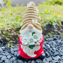 Outdoor Garden Gnomes Statue, Bee Flower Gnome Sculpture, with Solar LED Lights for Yard, Patio, Lawn Ornaments for Garden, Patio Gnome Gifts for Mom by CozyNest Decor
