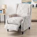 UIXE Recliner Chair, Fabric Upholstered Armchair Pushback Accent Chair for Living Room, Floral Rivet Trim Club Chair Home Theater Single Sofa Reading Seat - Beige Pattern by CozyNest Decor