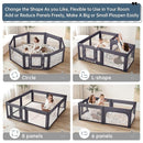Baby Playpen,Large Play Pen for Babies and Toddlers with Door 79x71 Inch, Adjustable Playpen Non-Slip Suction Cups Base Safe and Sturdy, Indoor Outdoor Playard,Black by TinyTreasures Baby Boutique