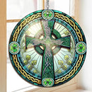 St Patricks Day Decorations - Irish Gifts for Men Women Friends Family, St Patricks Day Accessories, Celtic Cross Home Decor - Double Layered Hanging Suncatcher 8 in by GreenHaven Gardens