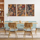 Aurlan Burnt Orange Wildflowers Botanical Wall Art Set(16"x24"), 3 Pieces Abstract Floral Blossom Framed Canvas Artwork, Large Mid Century Modern Boho Nature Wall Decor for Office Bedroom Living Room by CozyNest Decor