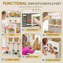 BIERUM Play Kitchen with Realistic Lights & Sounds, Wooden Kitchen Playset Chef Pretend Play Set for Toddlers, Toy Kitchen with 26 Pcs Toy Food & Cookware Accessories, Gift for Ages 3+ by TinyTreasures Baby Boutique