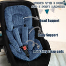Infant Car Seat Insert Head and Body Support, GFU Reversible Newborn Insert for Carseat with Strap Pads, Soft Stroller Cushion Pillow Insert for Boys and Girls, Fits for Stroller, Swing, Blue by TinyTreasures Baby Boutique