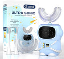 Bendi Kids U-Shaped Electric Toothbrush Ages 2-7 – 360° Mouthguard Design with Memory, 5 Brushing Modes & Multiple Heads Soft Silicone Auto Toothbrush for Toddlers & Children – Travel-Friendly (Blue) by TinyTreasures Baby Boutique
